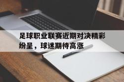 金年会sports-足球职业联赛近期对决精彩纷呈，球迷期待高涨